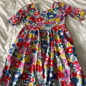 Hanna Andersson Girls Floral Cotton Play Dress size 120(6-7)